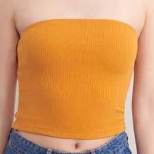 Garage Mustard Yellow Ribbed Tube Top | Size Small